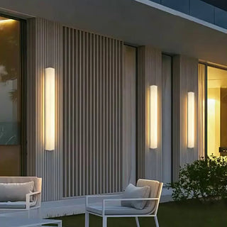 Rectangular Resin Outdoor Wall Lamp, White