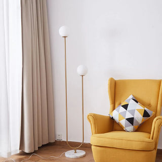 U-Shape Floor Lamp, Brass & Glass, L 165CM