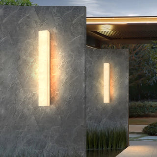 Rectangular Resin Outdoor Wall Lamp, White