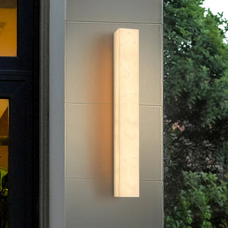 Rectangular Resin Outdoor Wall Lamp, White