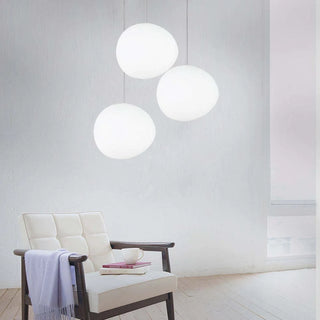 Egg-shaped Glass Pendant Light, Globe, Modern