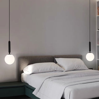 Modern Frosted Glass Ball Pendant Light, 2 Colors