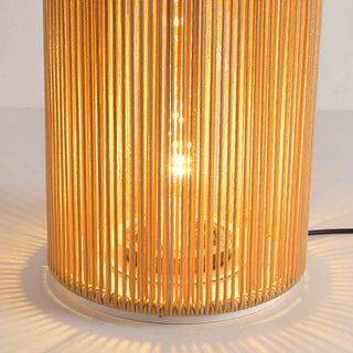 Retro Metal/Rattan Floor Lamp, Hardwired/Solar/LED, Outdoor