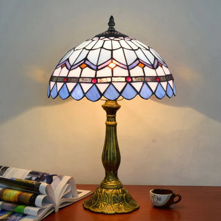 Mid Century Dome Shade Glass Table Lamp, Multicolor