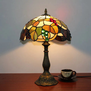 Mid Century Dome Shade Glass Table Lamp, Multicolor