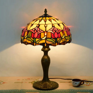 Mid Century Dome Shade Glass Table Lamp, Multicolor