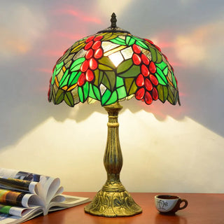 Mid Century Dome Shade Glass Table Lamp, Multicolor