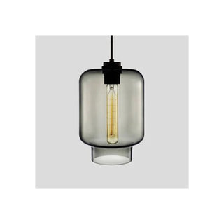 Art Deco Cylindrical Glass Pendant Light, 3 Style, 6 Color