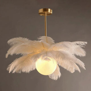 Ostrich Feather Chandelier /w Hanging Birds, 2 Style, DIA 56/60/65CM