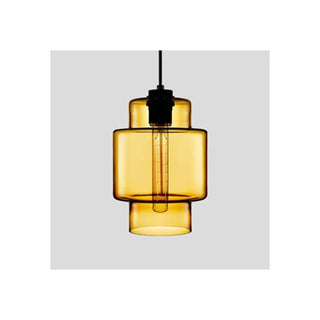 Art Deco Cylindrical Glass Pendant Light, 3 Style, 6 Color