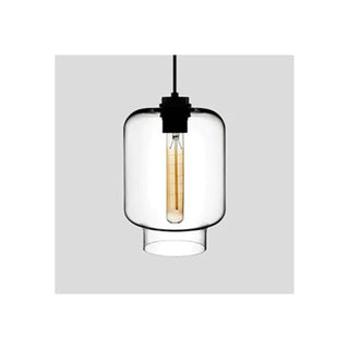 Art Deco Cylindrical Glass Pendant Light, 3 Style, 6 Color