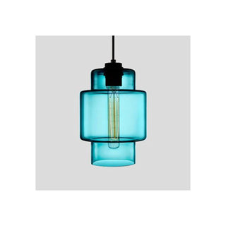 Art Deco Cylindrical Glass Pendant Light, 3 Style, 6 Color