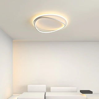 Ring Modern Flush Mount Ceiling Light , Black/White, Dining Room