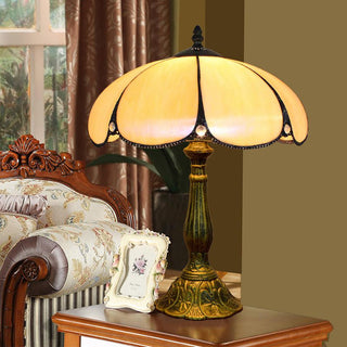 Mid Century Dome Shade Glass Table Lamp, Multicolor