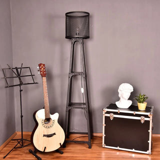 Mesh Screen Black Floor Lamp, Metal, L 170CM