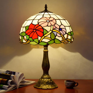 Mid Century Dome Shade Glass Table Lamp, Multicolor