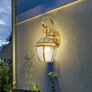 Lantern Outdoor Wall Lamp, Brass, 4 Shape