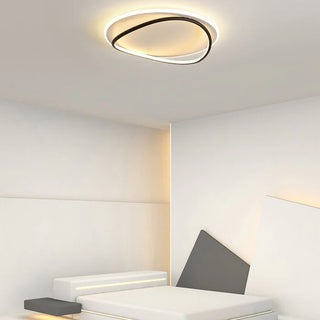 Ring Modern Flush Mount Ceiling Light , Black/White, Dining Room