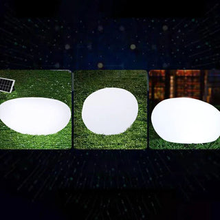 Stone Shaped Rechargeable Outdoor Light, White