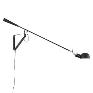 Keva Long Swing Adjustable Arm Wall Lamp, Metal, Black/White, Bedroom & Living Room