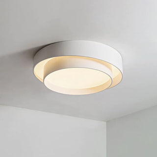 Eleni Nordic Art Deco White Circular Flush Mount Ceiling Light,3 Size