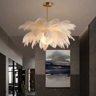 Ostrich Feather Chandelier /w Hanging Birds, 2 Style, DIA 56/60/65CM