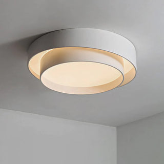 Eleni Nordic Art Deco White Circular Flush Mount Ceiling Light,3 Size