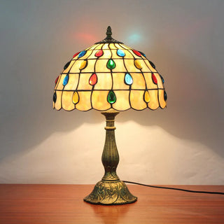 Mid Century Dome Shade Glass Table Lamp, Multicolor