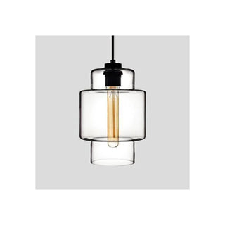 Art Deco Cylindrical Glass Pendant Light, 3 Style, 6 Color