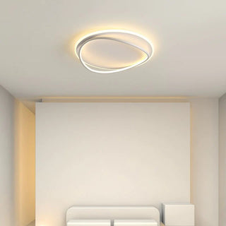 Ring Modern Flush Mount Ceiling Light , Black/White, Dining Room