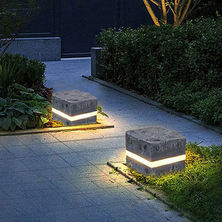 Stone Outdoor Light, Metal&Resin, Black