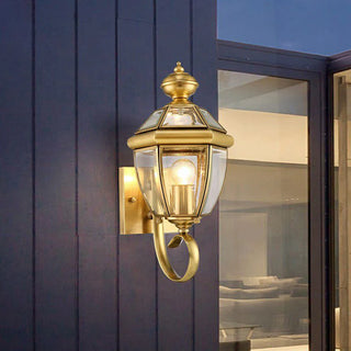 Lantern Outdoor Wall Lamp, Brass, 4 Shape