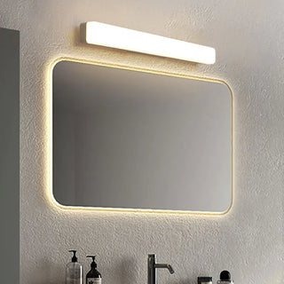 Camille Simple White Bar Mirror Front Vanity Wall Lamp, Acrylic