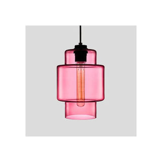 Art Deco Cylindrical Glass Pendant Light, 3 Style, 6 Color