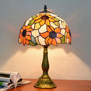 Mid Century Dome Shade Glass Table Lamp, Multicolor