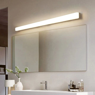 Camille Simple White Bar Mirror Front Vanity Wall Lamp, Acrylic