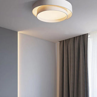 Eleni Nordic Art Deco White Circular Flush Mount Ceiling Light,3 Size