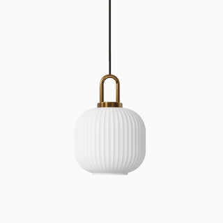 Modern White U-Shaped Handle Pumpkin Pendant Light