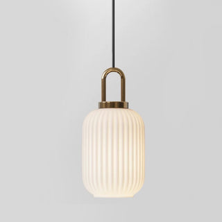 Modern White U-Shaped Handle Pumpkin Pendant Light