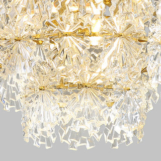 Krislynn Elegant Gold Pendant Light 3 Rings, Metal/Glass