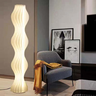 Artistic Pleated Acrylic Floor Lamp, White