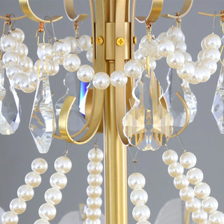 Krislynn Elegant Pearl/Glass/Metal Chandelier, White