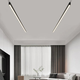 Blair Modern LED Linear Black Metal Flush Mount Ceiling Light