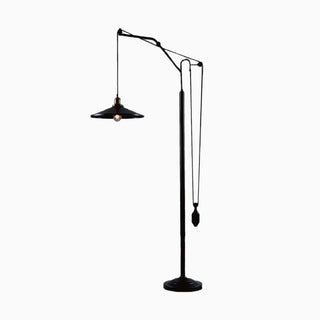 Flared Shade Black Floor Lamp, Metal, 65"