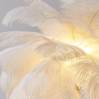 Feather Floor Lamp, Ostrich Feather & Metal