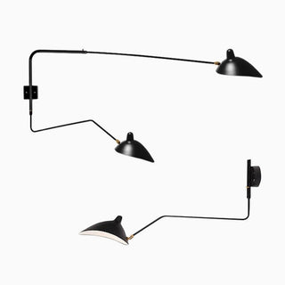 Blair Modern Simple Long Arm Wall Lamp, Metal, Black, Living Room