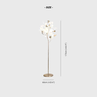 Leslie Artistic Floor Lamp, Ceramic/Metal, White/Gold, Study & Bedroom