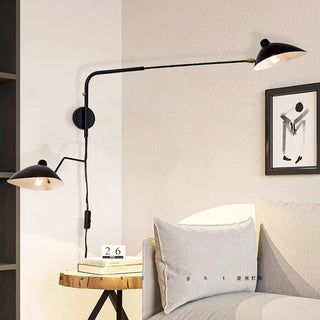 Blair Modern Simple Long Arm Wall Lamp, Metal, Black, Living Room