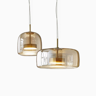 Simple Glass Pendant Light, Clear/Smoked/Amber