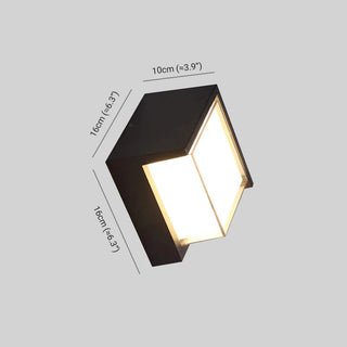 Square Metal Outdoor Wall Lamp, Black/White